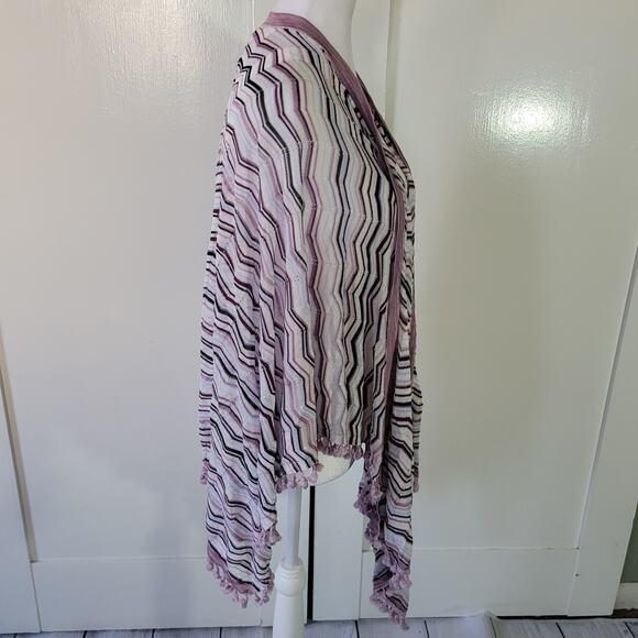 White House Black Market	Size	M/L	Chevron Cape Poncho Tassels Multi Color Easter - Picture 5 of 11